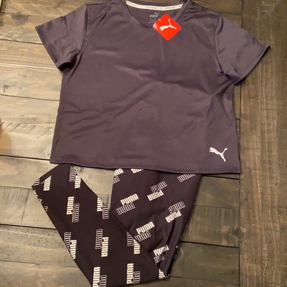 Puma Women’s Power High Waist Leggings & Puma Cropped Short Sleeve Tee - Picture 4 of 9